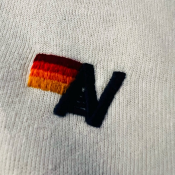 Aviator Nation White Hoodie with Multicolor Stripes Size Medium - Picture 4 of 11